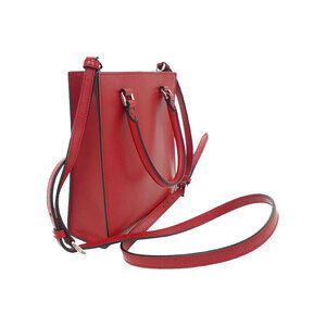 Prada Triangle Logo Bag Tote North South Leather Red